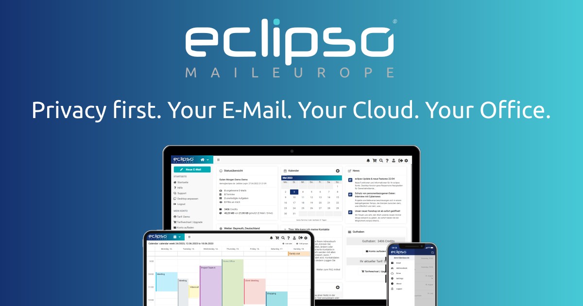 Preview image of website "eclipso Mail Europe - Sichere E-Mail, Cloud &amp; Office"
