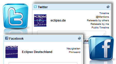 facetwitter Neu: Twitter & Facebook-App für Ihren eclipso Account