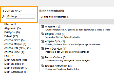 Suchfunktion in HiIfedatenbank