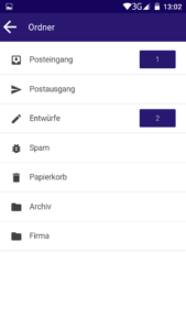 App E-Mail-Ordner