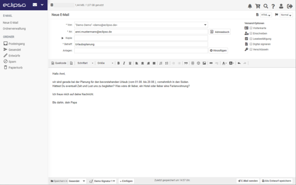 Neuer E-Mail-Editor