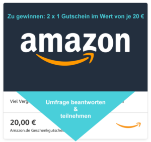 Gewinnen Sie einen von 2 Amazon Gutscheinen im Wert von je 20 Euro