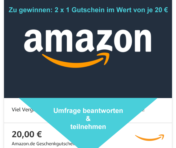 Gewinnen Sie einen von 2 Amazon Gutscheinen im Wert von je 20 Euro