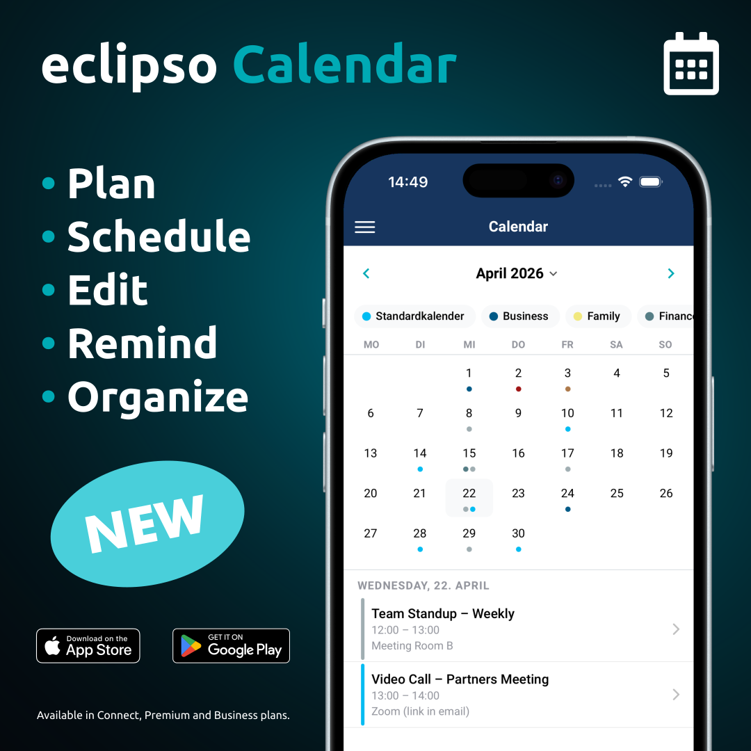 Calendar is now part of the eclipso Mail App